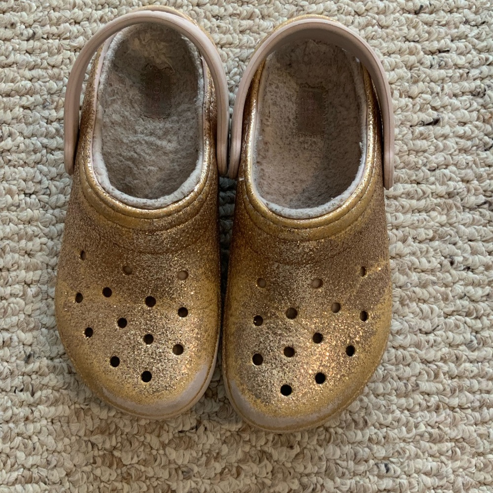 Crocs Girls Classic Glitter Lined Clog